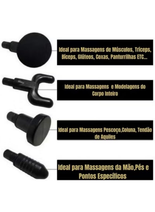 JAJEEK Electric Massage Gun | Deep Tissue Muscle Massager with Multiple Heads & Adjustable Speeds | Portable Handheld Physiotherapy Device for Pain Relief, Recovery & Lymphatic Drainage - Image 3