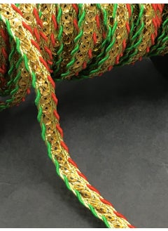 Karan Tuhafiye Karan Haberdashery Decorative Strip / Red Green Sequined Soutache / 3 Meters  - Image 3
