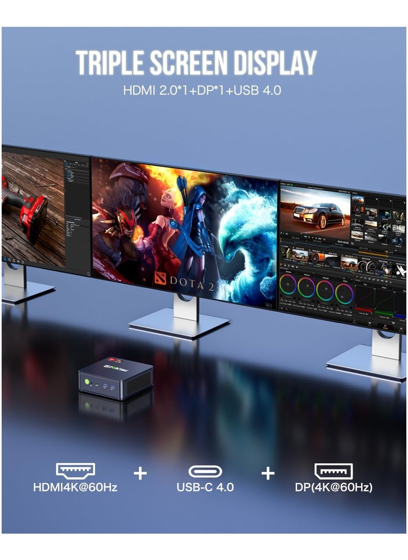 GMKtec Desktop Ultracompact Mini PC Gaming, NucBox K5 AMD Ryzen 7 7735HS up to 4.75GHz Windows 11 Pro 32GB DDR5 RAM 1TB PCIe Dual SSD, USB 4.0, HDMI, 4X USB 3.2 Ports, WiFi 6, BT5.2  - Image 5