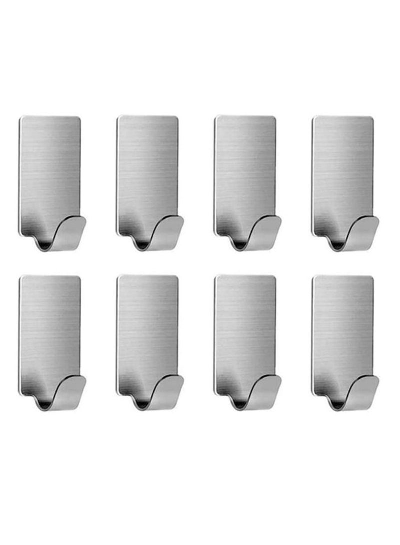 8 Packs Adhesive Hooks Heavy Duty Wall Hangers Hooks Waterproof Stainless Steel Towel Hanger Holder Stick on Hooks for Hanging Kitchen Bathroom Home  - Image 1