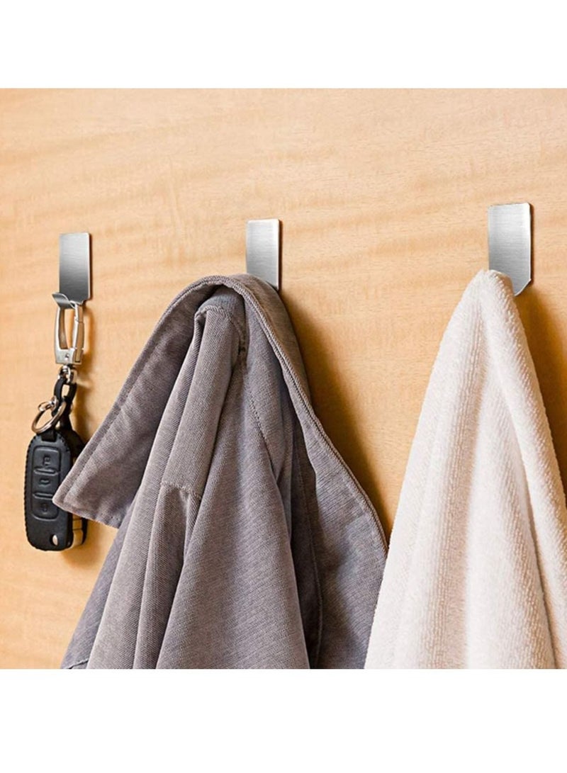 8 Packs Adhesive Hooks Heavy Duty Wall Hangers Hooks Waterproof Stainless Steel Towel Hanger Holder Stick on Hooks for Hanging Kitchen Bathroom Home  - Image 5