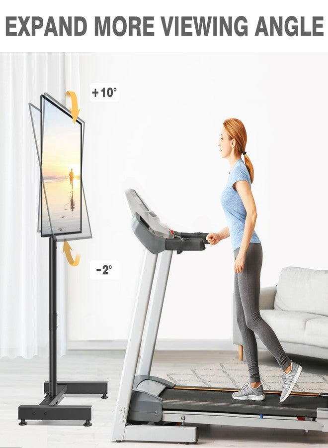 TVON TV Floor Stand for 13-50 inch LCD LED Flat/Curved Panel Screen TVs up to 44 lbs, Height Adjustable TV Stand Mount with VESA 200x200, Portable TV Stand for Bedroom, Dorm Room, Office - Image 3