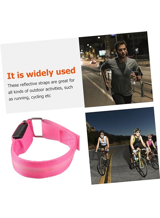 Generic Luminous Armband Running Armband Luminous Bracelet Wrist Band Glow Bracelets Sports Band Light Up Wristband Night Sports Armband arm Strap with LED Electronics Outdoor Night Run Pink  - Image 4