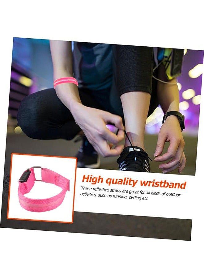 Generic Luminous Armband Running Armband Luminous Bracelet Wrist Band Glow Bracelets Sports Band Light Up Wristband Night Sports Armband arm Strap with LED Electronics Outdoor Night Run Pink  - Image 5