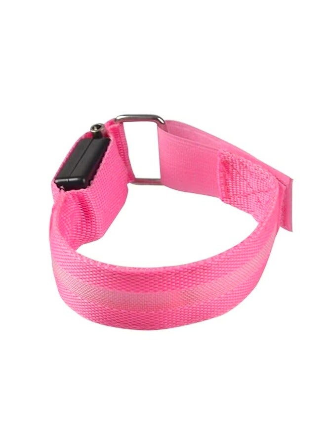 Generic Luminous Armband Running Armband Luminous Bracelet Wrist Band Glow Bracelets Sports Band Light Up Wristband Night Sports Armband arm Strap with LED Electronics Outdoor Night Run Pink  - Image 2