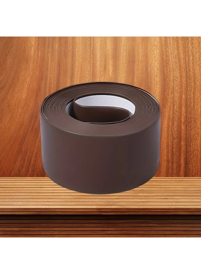 Brown PVC Self Adhesive Sealing Tape 1 5x125 Inch for Bathroom Kitchen Sink Countertop Leak Proof - Image 1