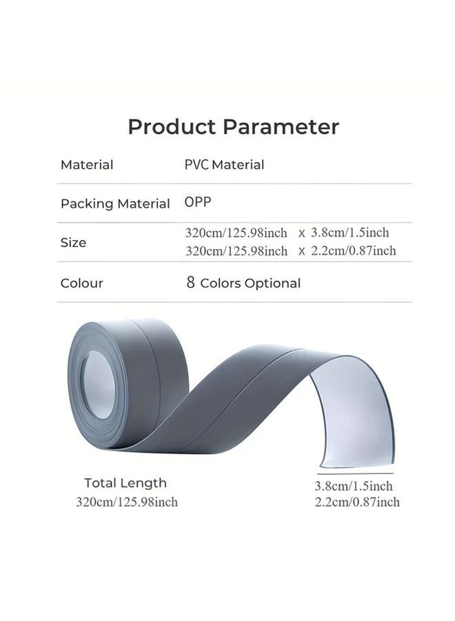 Brown PVC Self Adhesive Sealing Tape 1 5x125 Inch for Bathroom Kitchen Sink Countertop Leak Proof - Image 5