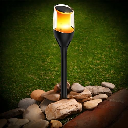 GIGAWATTS GW-230 Solar Flame Lamp with Spike BIS Approved Solar-Powered 800mAh Pathway Lights for Garden Outdoor Decoration (Pack of 1) - Image 1