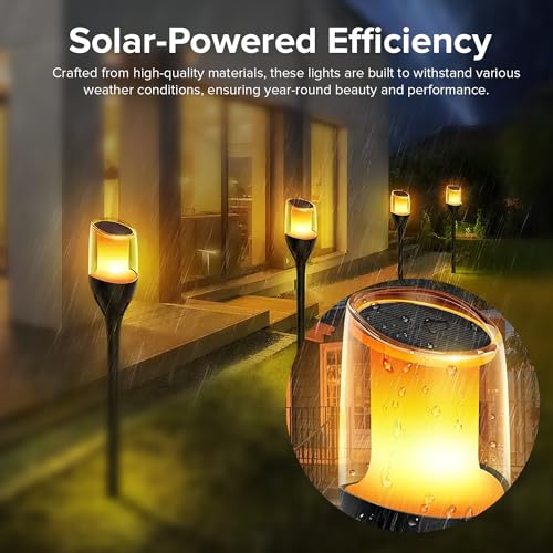 GIGAWATTS GW-230 Solar Flame Lamp with Spike BIS Approved Solar-Powered 800mAh Pathway Lights for Garden Outdoor Decoration (Pack of 1) - Image 4