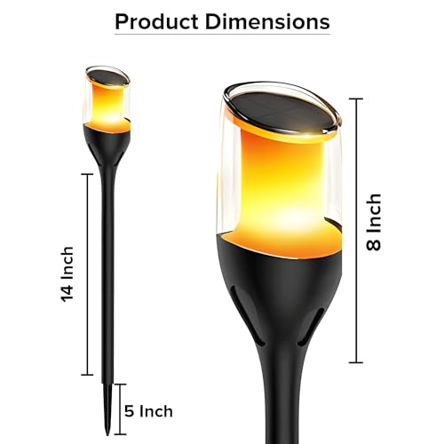 GIGAWATTS GW-230 Solar Flame Lamp with Spike BIS Approved Solar-Powered 800mAh Pathway Lights for Garden Outdoor Decoration (Pack of 1) - Image 2