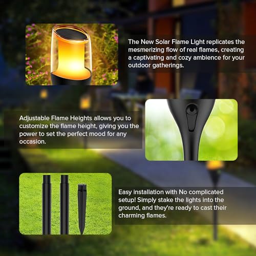 GIGAWATTS GW-230 Solar Flame Lamp with Spike BIS Approved Solar-Powered 800mAh Pathway Lights for Garden Outdoor Decoration (Pack of 1) - Image 3