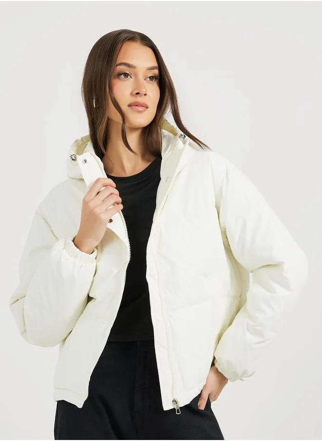 Styli Oversized Regular Length Hooded Padded Jacket