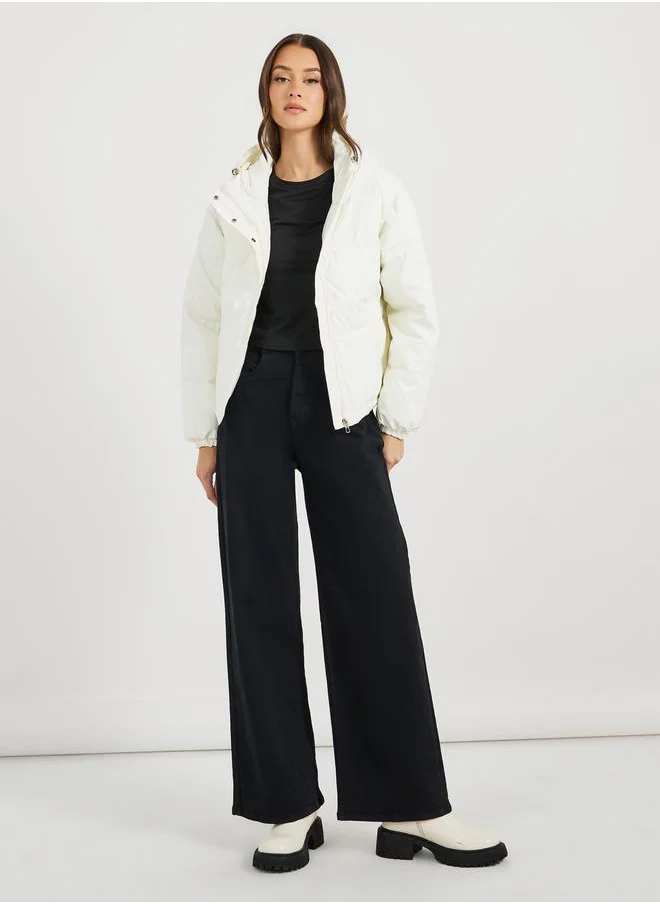 Styli Oversized Regular Length Hooded Padded Jacket