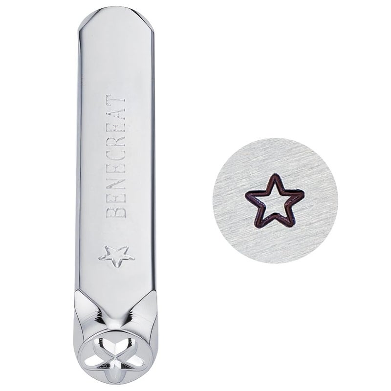 BENECREAT 6mm 14 Star Design Stamps Metal Punch Stamp Stamping Tool Electroplated Hard Carbon Steel Tools to StampPunch Metal Jewelry Leather Wood