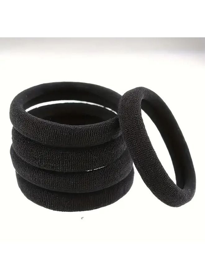 100 Packs Solid Color Elastic Hair Ties Ponytail Clips Fashion Hairstyle Accessories - Image 3