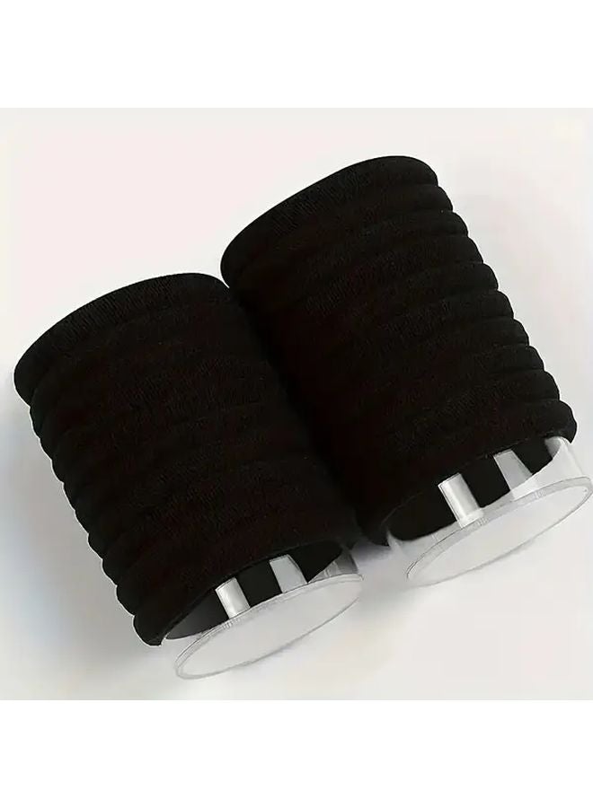 100 Packs Solid Color Elastic Hair Ties Ponytail Clips Fashion Hairstyle Accessories - Image 2