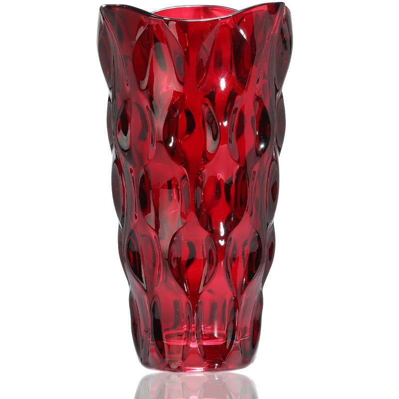 CEMABT 95inch 34 lb Glass Vases for Flowers Unbreakable Thickened Morden vase for Tables CenterpiecesColorfulVintage and Clear Rose Large Flower vases for Bouquet Unique GiftsRed - Image 2