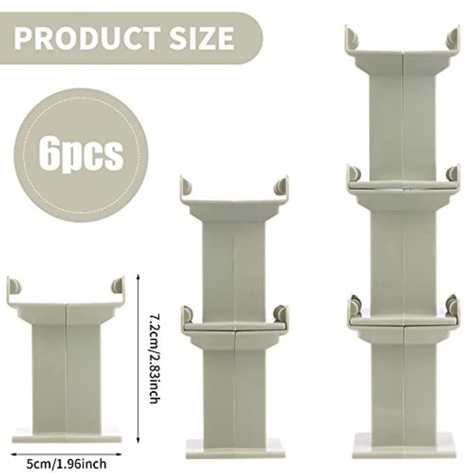 Ioffersuper 6 Pcs Train Bridge Pier Track Railway Accessories Multi Level Support Risers High Level Blocks Compatible All Major Brands, Grey Upgraded Version - Image 2