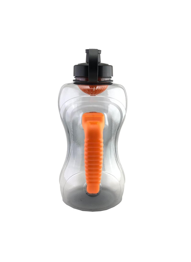 GGICO - GGICO Plstic Sports GYM Gallon Water Bottle 1500 ML Beast Size Shaker Bottle With Mixer Ball And Stainer | BPA Free And Extra Grip Comfort (Orange, MODERN DESIGN) - Image 1