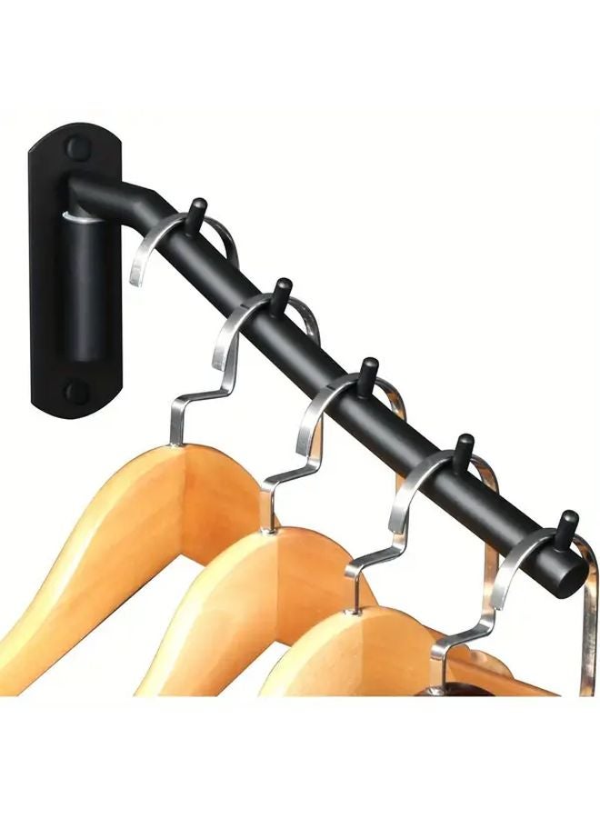 Black Wall Mounted Stainless Steel Rotating Clothes Hook 44 Lbs Capacity Space Saving - Image 2