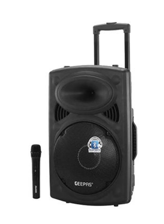 GEEPAS Rechargeable Portable Trolley Speaker System With USB/Bluetooth/SD Card Slots/FM Radio GMS8519 Black - Image 1