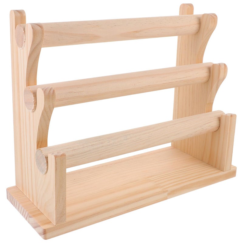 Wooden 3 Tier Jewelry Display Stand Bracelet Rack Necklace Hanger Earring Organizer Tabletop Storage - Image 2
