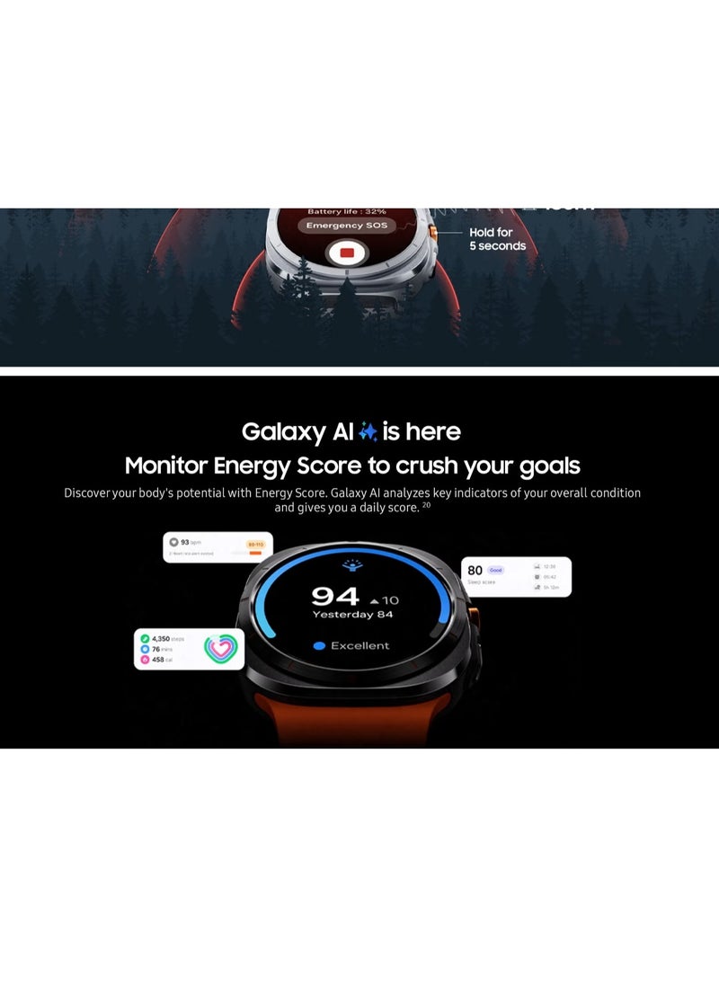 Watch Ultra 47mm Smartwatch, LTE, Health Monitoring, Fitness Tracker Titanium Orange