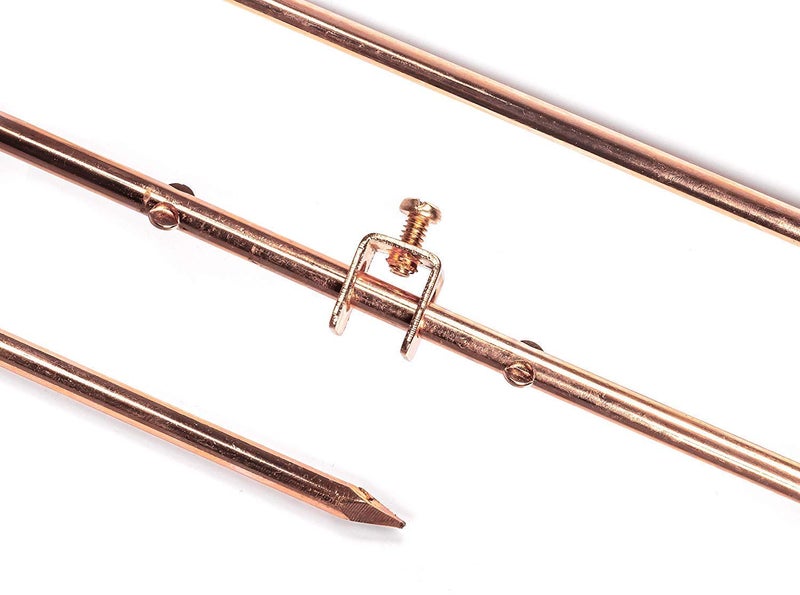 THE CIMPLE CO 4-Foot Copper Grounding Rod - 3/8" Diameter - Includes Ground Rod Clamp - For Electric Fences, Antennas, Satellite Dishes, and Other Grounding and Bonding Needs - Set of 1 - Image 1