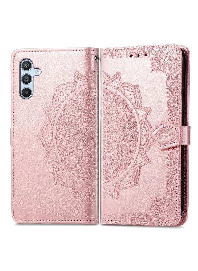 S-TOP Case For Samsung Galaxy A14 4G Mandala Flower Embossed Leather Phone Case - Image 2