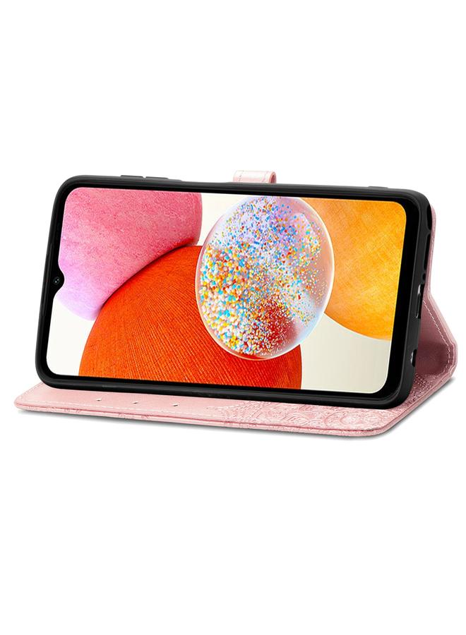 S-TOP Case For Samsung Galaxy A14 4G Mandala Flower Embossed Leather Phone Case - Image 4