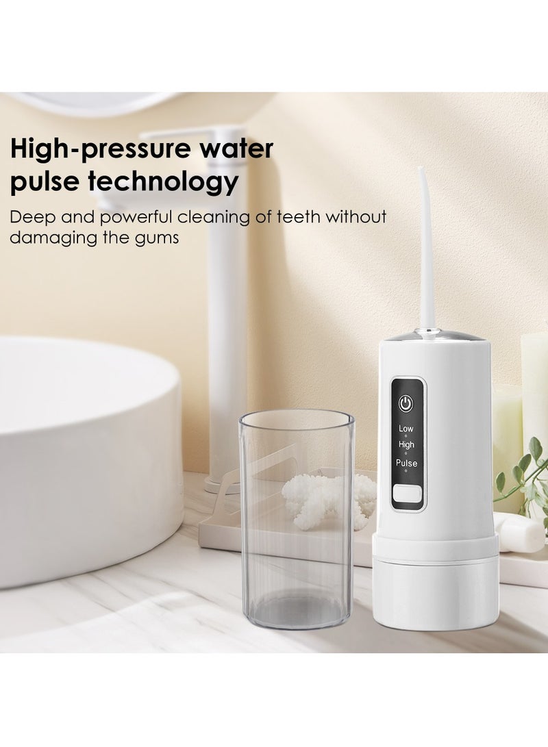 Portable Water Flosser,Mini Cordless Oral Irrigator with 3 Modes 4 Jets for Teeth, Braces Bridges Care, Teeth Flosser Mini Cordless Portable for Home Travel - Image 2