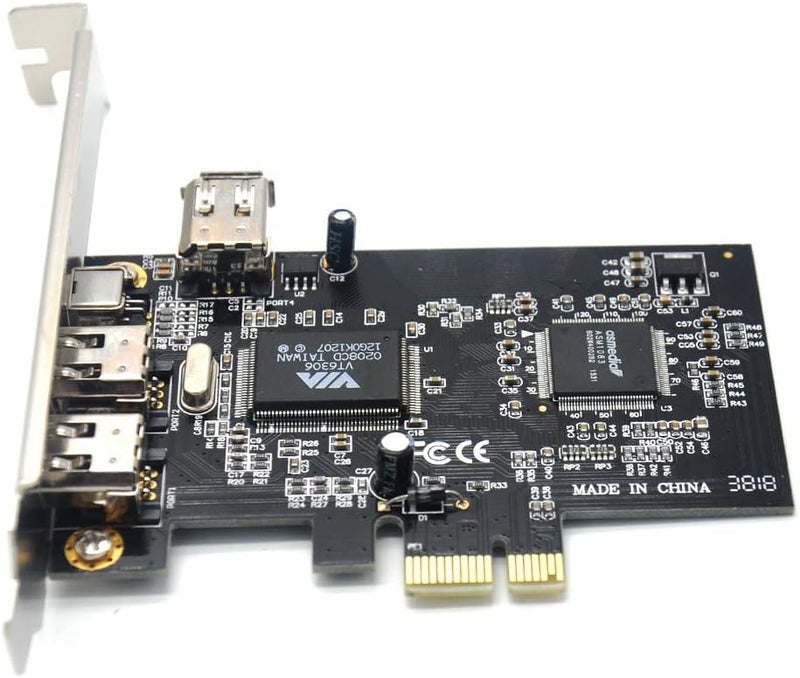 Pardarsey Padarsey PCIe 3 Ports 1394A Firewire Expansion Card, PCI Express (1X) to External IEEE 1394 Adapter Controller (2 x 6 Pin + 1 x 4 Pin) with Low Profile Bracket for Desktop PC and DV Connection - Image 3
