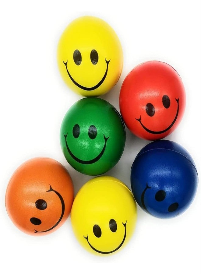 R.S Stress Reliever Sponge Foam Ball for Kids & Adults Smiley Face Orange Color (Pack of 4 PCS) - Image 2