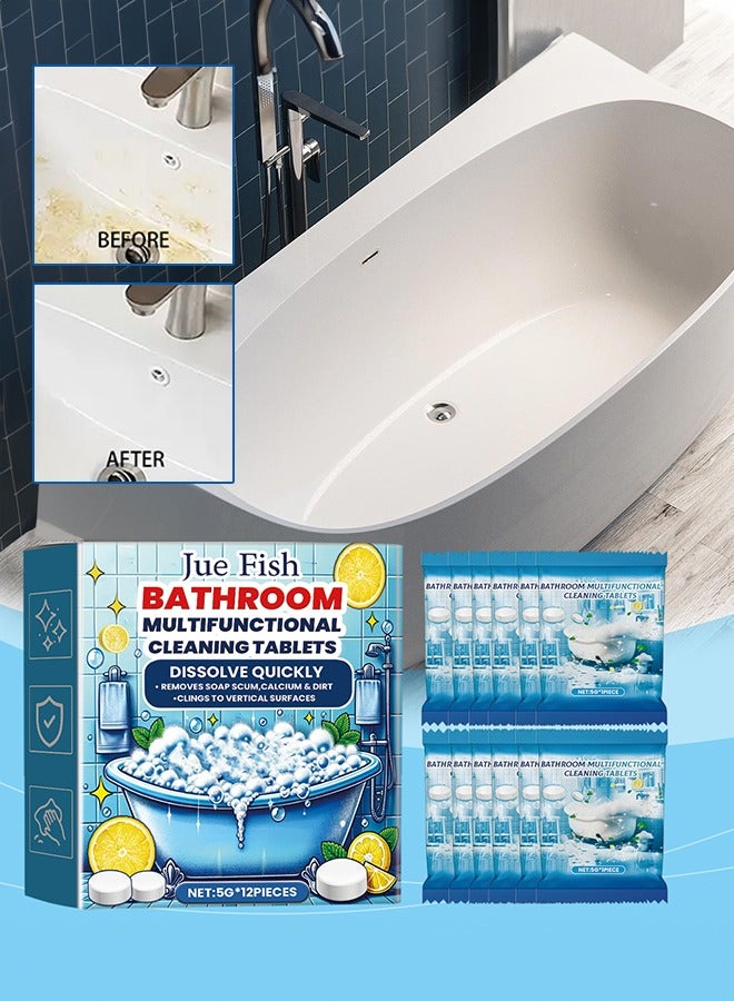 Bathroom Cleaner Effervescent Tablets 12pcs Washing Machine Cleaner Effervescent Tablets Washing Machine Cleaner  - Image 1