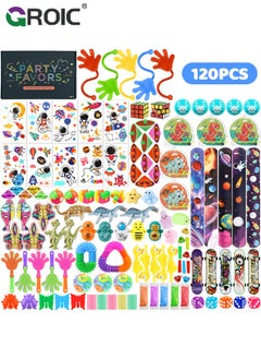 GROIC 120 Pcs Party Favors, Classroom Treasure Box Bulk Prizes Reward, Goodie Bag Stuffers for Carnival Prizes Birthday Gifts, Pinata Fillers, Halloween Birthday Gift Stocking Stuffers, Autism Sensory Toys  - Image 1