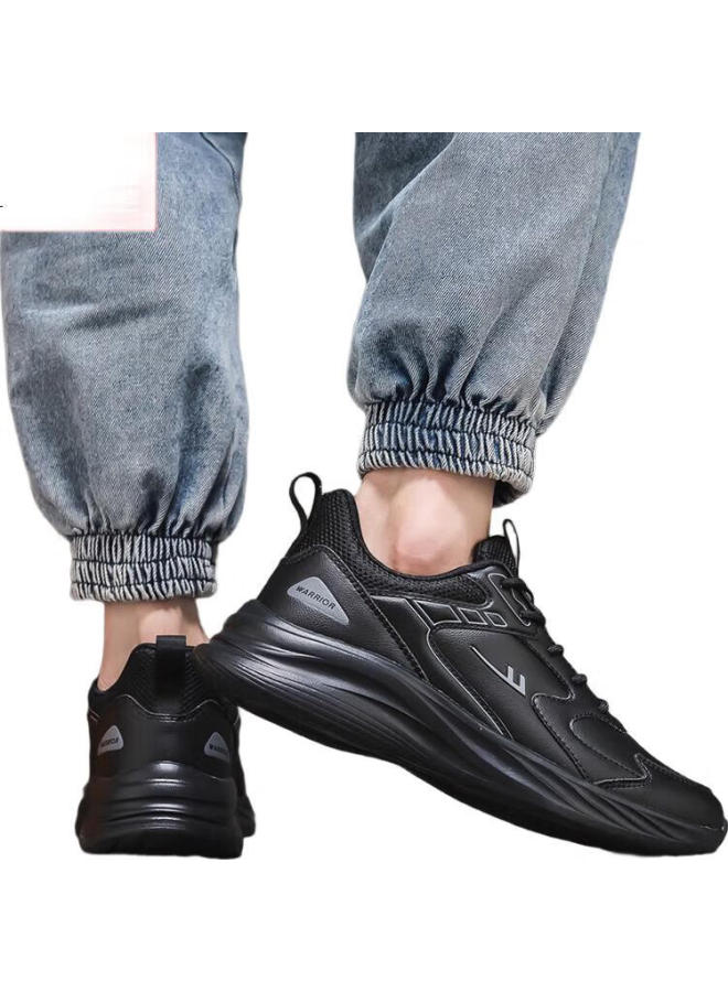 Pull Back Warrior Men's Sports Shoes Spring Lightweight Casual White Shoes Men All Black 36 - Image 3
