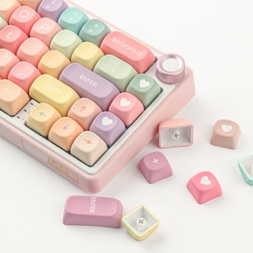 TYRIXKI PBT Keycaps 126 Keys MOA Profile Cute Keycap Dye-Sublimation Rainbow Candy Keycaps Set Custom Keycap for Cherry Gateron MX Swithes Mechanical Keyboards - Image 2