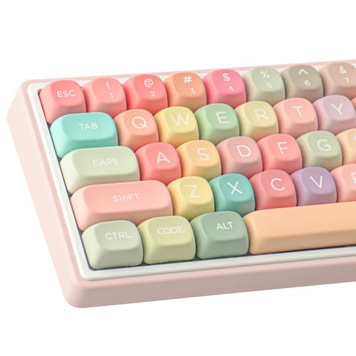 TYRIXKI PBT Keycaps 126 Keys MOA Profile Cute Keycap Dye-Sublimation Rainbow Candy Keycaps Set Custom Keycap for Cherry Gateron MX Swithes Mechanical Keyboards - Image 1