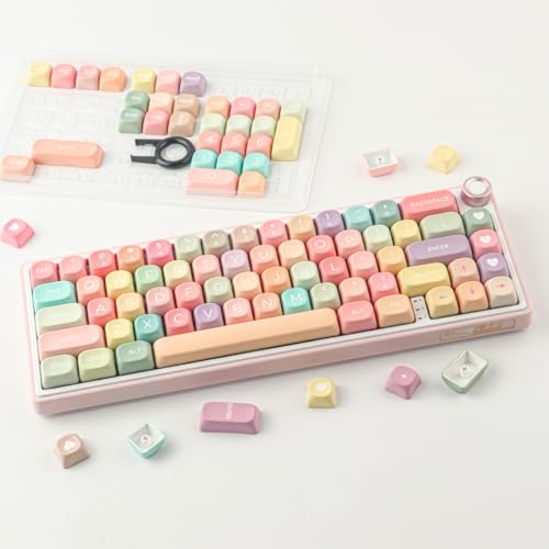 TYRIXKI PBT Keycaps 126 Keys MOA Profile Cute Keycap Dye-Sublimation Rainbow Candy Keycaps Set Custom Keycap for Cherry Gateron MX Swithes Mechanical Keyboards - Image 4