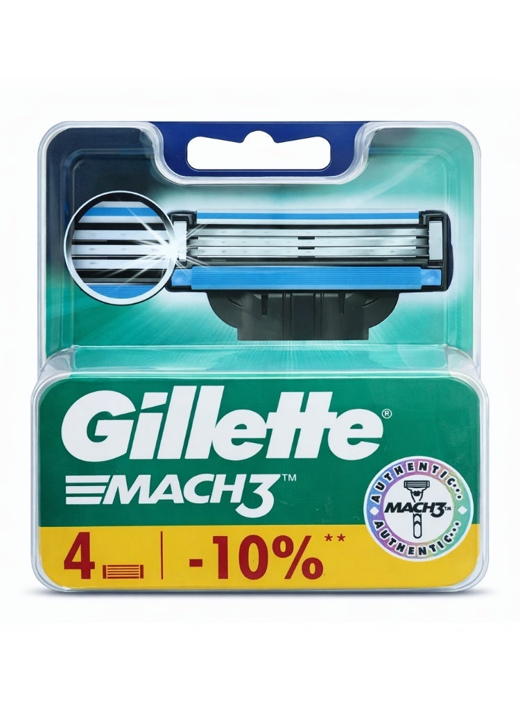 Gillette Mach3 Men's Razor Blades, 4 Blades - Image 1