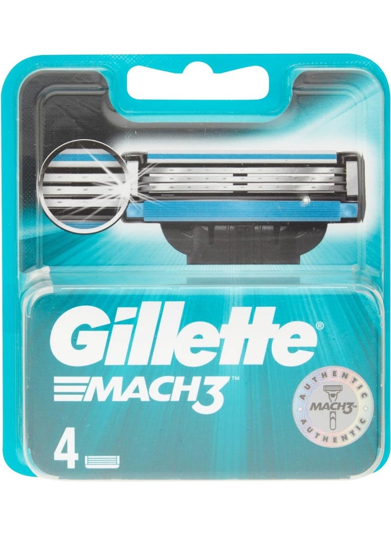Gillette Mach3 Men's Razor Blades, 4 Blades - Image 2