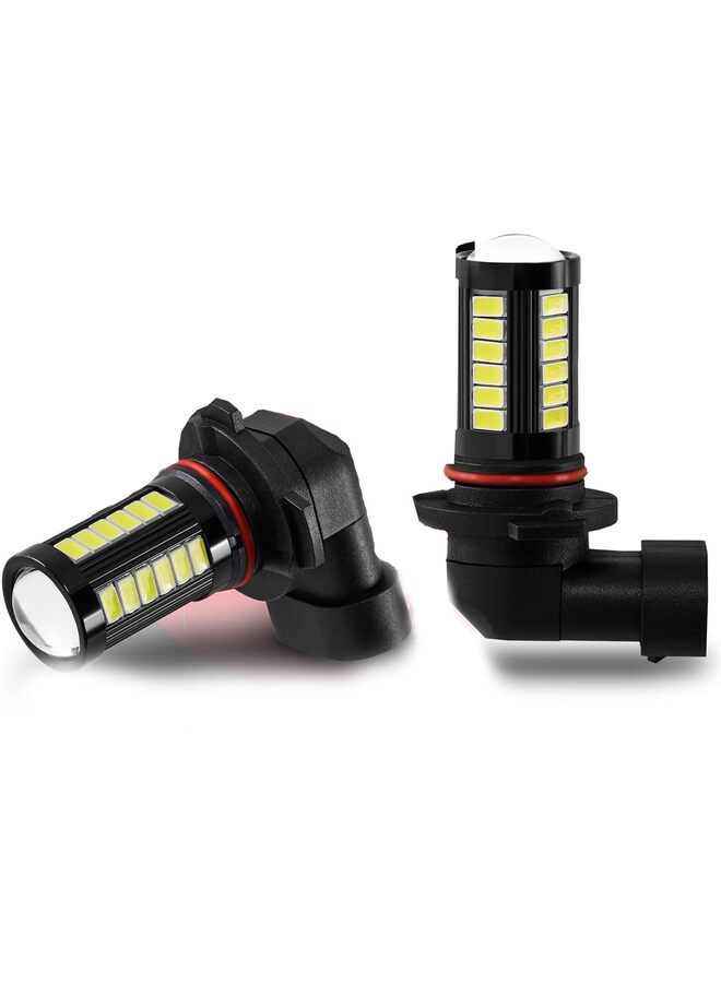 2PCS LED Fog Light Bulbs White, Super Bright 2800 Lumens 33-SMD LED Daytime Running Lights Bulbs Replacement for Cars, Trucks (Size : 9006) - Image 1