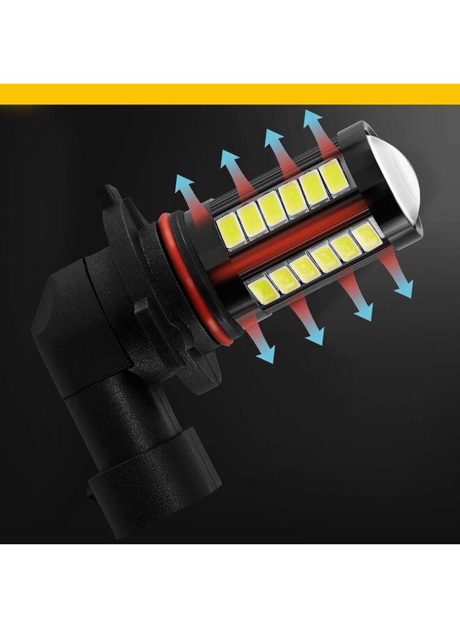 2PCS LED Fog Light Bulbs White, Super Bright 2800 Lumens 33-SMD LED Daytime Running Lights Bulbs Replacement for Cars, Trucks (Size : 9006) - Image 3