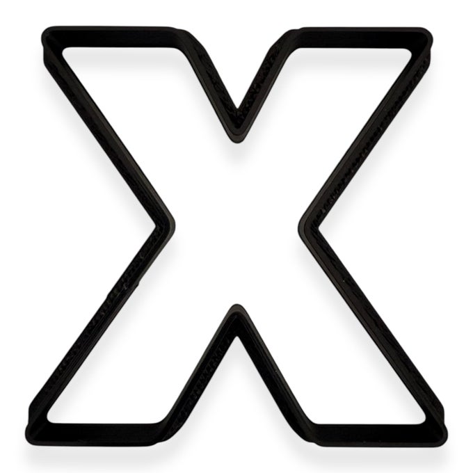 X CAPITAL BLOCK LETTER COOKIE CUTTER WITH EASY TO PUSH DESIGN 35 INCH