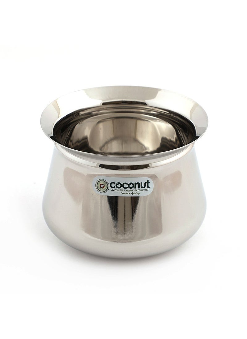 Coconut Coconut Stainless Steel Temple Handi/Cookware -Set of 2 - Capacity- 1500ML & 2000ML Each Handi 