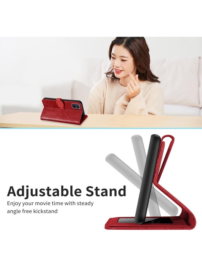 Case Cover For Samsung Galaxy M40s Life of Tree Embossing Pattern Horizontal Flip Leather Case with Holder & Card Slot & Wallet & Photo Frame & Lanyard(Red)