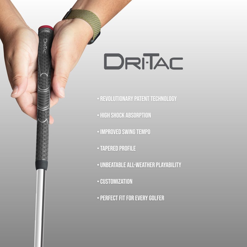 WINN DRI-TAC STANDARD Golf Grip - Non-Slip & Cushioned Comfort - Moisture-Wicking & Shock Absorption - AVS Technology - Hand Alignment & Lighter Grip Pressure - High-Performance Polymer Material - Tacky in All Weather - Image 5