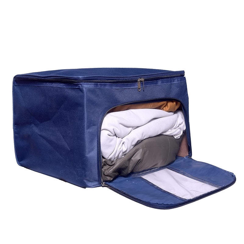ABBASI Storage Bags Closet Organizer Cloth Storage Bag for Wardrobe Saree Cover Pack of 6 Navy Blue - Image 5