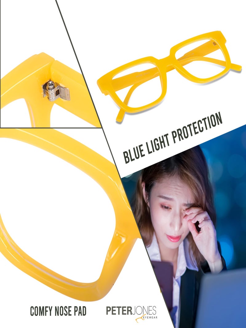 Peter Jones Square Unisex Blue Light Blocking Computer/Gaming Glasses I Frame & Lenses I Large Size 51-16-150 MM, Comfortable Fit, Model 3894OG - Image 4