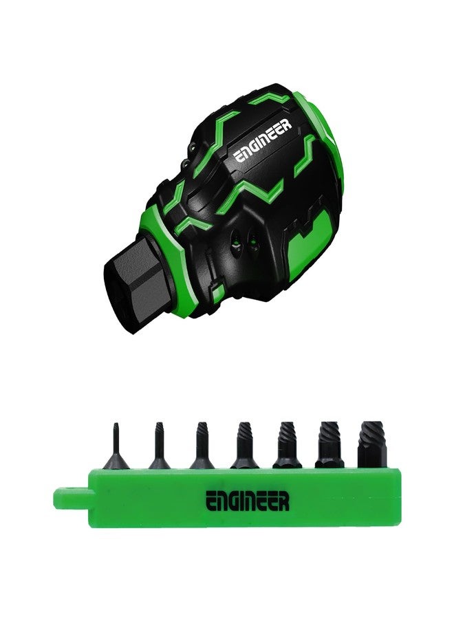 Engineer DZ-94 Ball Grip Screwdriver Handle & Screw Removal Bit Ultra Short 7 Piece Set, Removes Stuck and Stripped M2-M10 Screws, 2.16 inch length, Hex Drive - Image 2